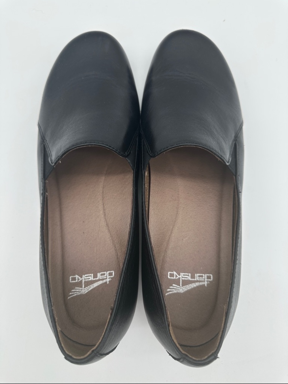 Dansko Black Leather Slip-On Flats - Picture 4 of 10